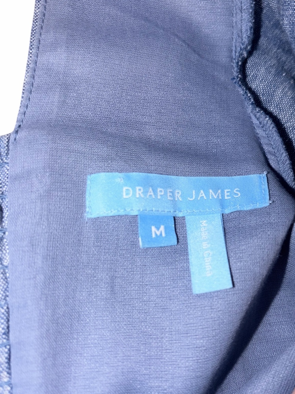 EUC Draper James Linen Cotton Blue Chambray Dress Summer Medium Granola Capsule - Picture 4 of 7